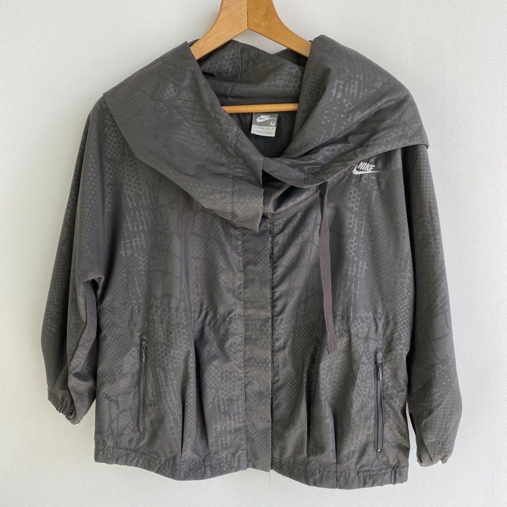 NIKE Gray Pattern Track Zip Hoodie